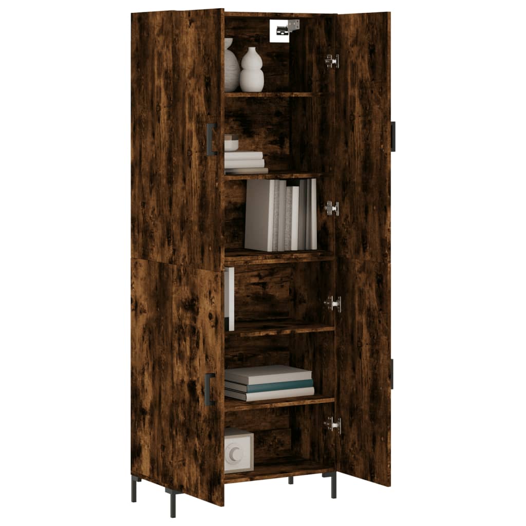 vidaXL Highboard Smoked Oak 69.5x34x180 cm Engineered Wood