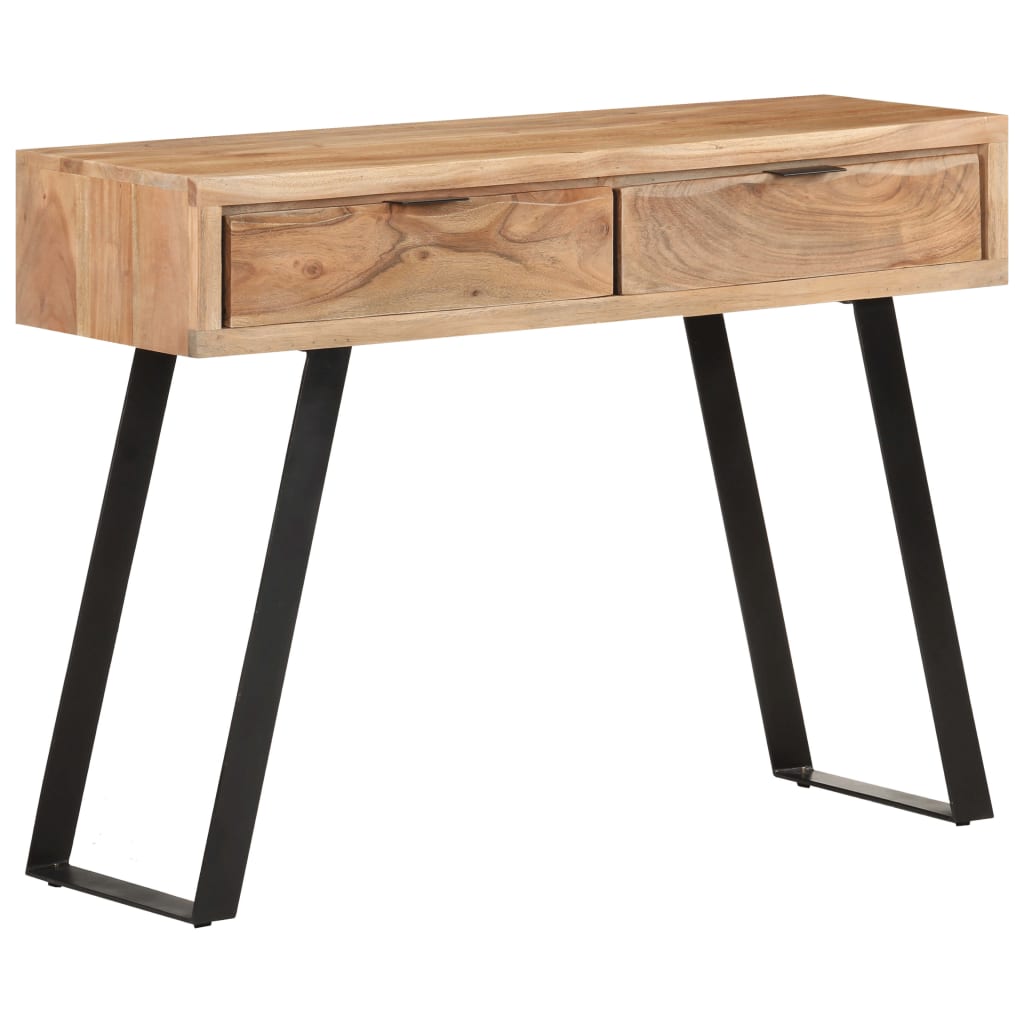 vidaXL Console Table 100x35x76 cm Solid Acacia Wood with Live Edges at Willow and Wine!