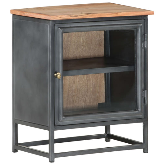 vidaXL Bedside Cabinet Grey 40x30x50 cm Solid Acacia Wood at Willow and Wine!