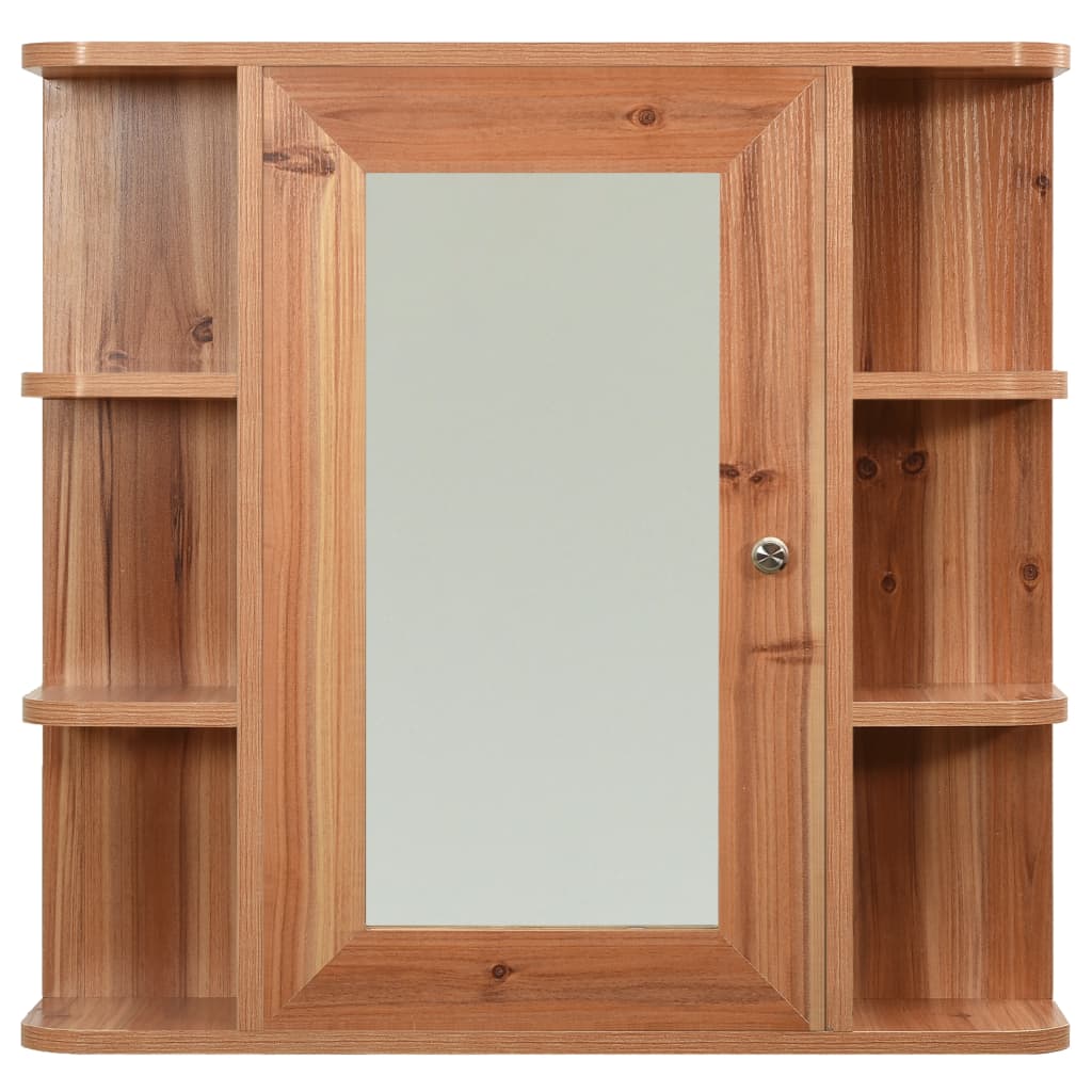 vidaXL Bathroom Mirror Cabinet Oak 66x17x63 cm MDF