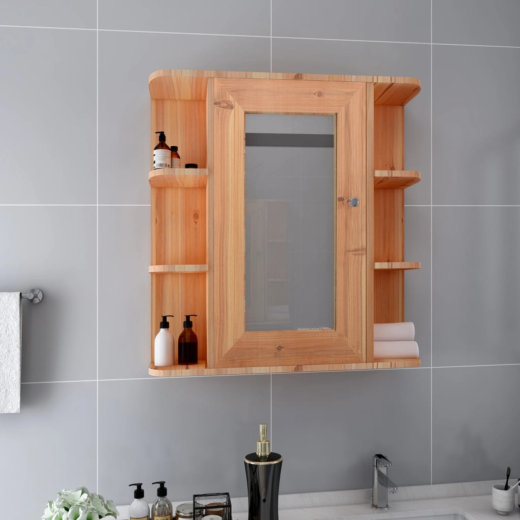 vidaXL Bathroom Mirror Cabinet Oak 66x17x63 cm MDF