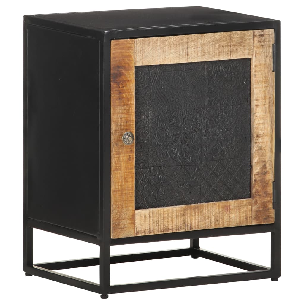 vidaXL Bedside Cabinet 40x30x50 cm Rough Mango Wood at Willow and Wine!