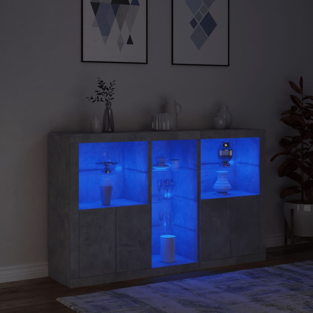 vidaXL Sideboard with LED Lights Sonoma Oak 162x37x100 cm