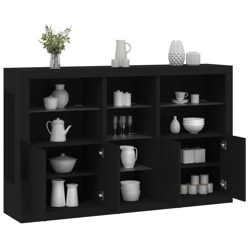 vidaXL Sideboard with LED Lights Sonoma Oak 162x37x100 cm