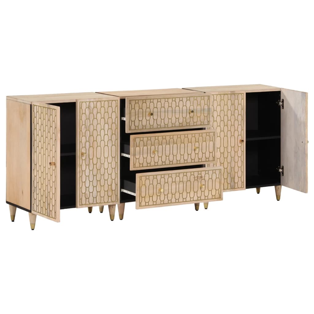 vidaXL Side Cabinets 3 pcs 60x33x75 cm Solid Wood Mango