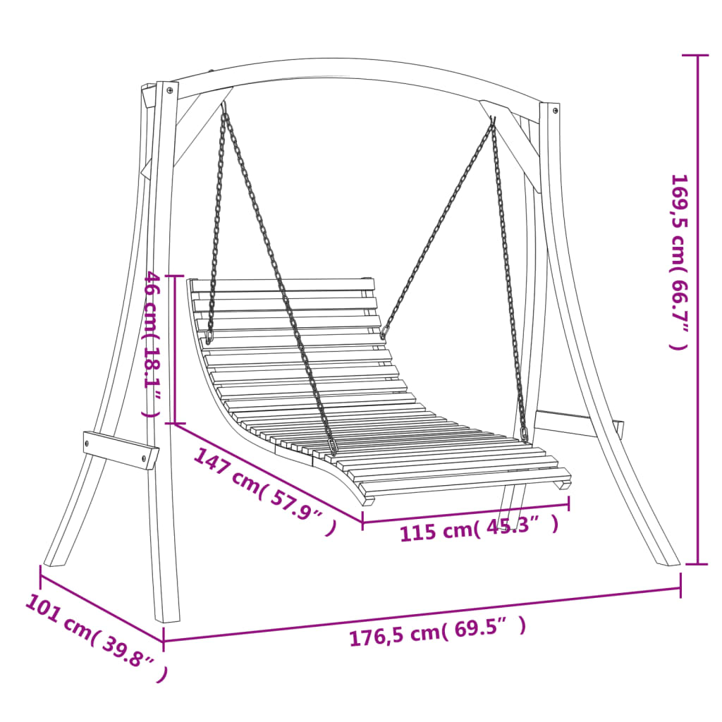 swing-bed-solid-wood-spruce-with-teak-finish-919098 At Willow and Wine