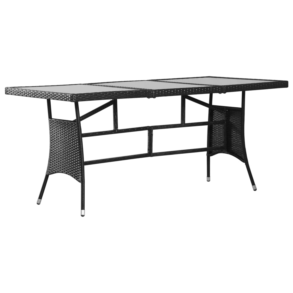 vidaXL Garden Table Black 170x80x74 cm Poly Rattan at Willow and Wine!