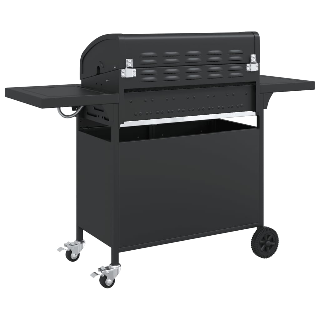 vidaXL Gas BBQ Grill with 7 Burners Black Powder-coated Steel