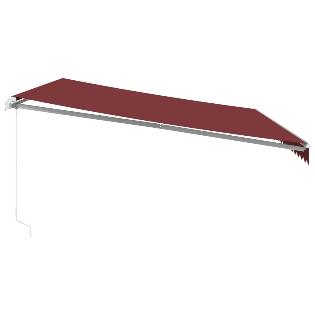 vidaXL Manual Retractable Awning Burgundy 500x300 cm