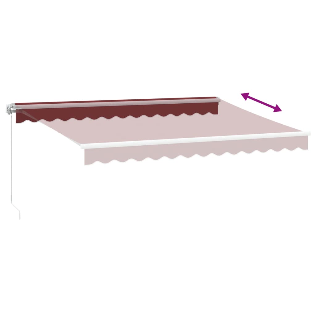 vidaXL Manual Retractable Awning Burgundy 350x250 cm