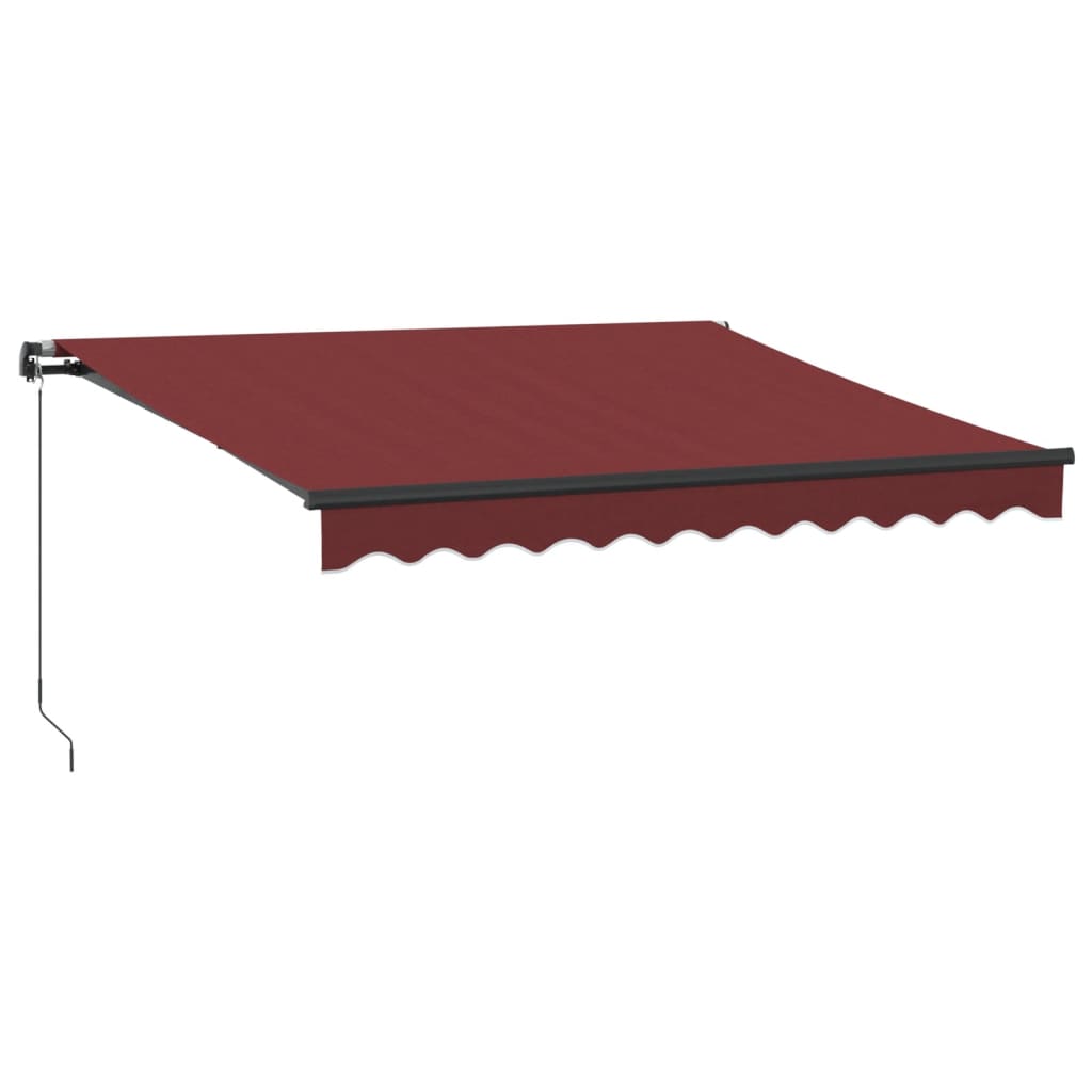 vidaXL Manual Retractable Awning Burgundy 300x250 cm