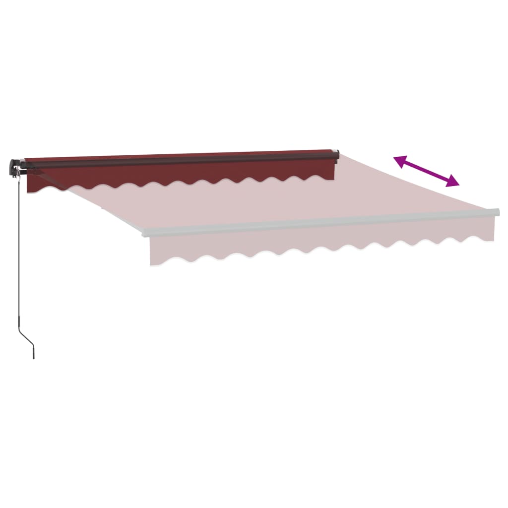 vidaXL Manual Retractable Awning Burgundy 300x250 cm