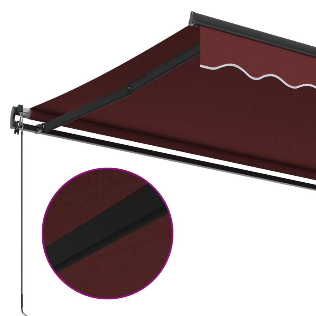 vidaXL Manual Retractable Awning Burgundy 300x250 cm