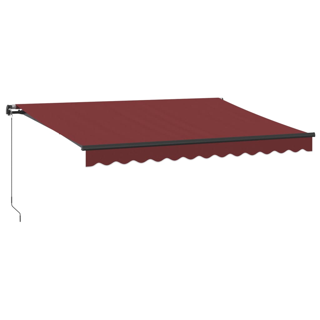 vidaXL Manual Retractable Awning with LEDs Burgundy 350x250 cm