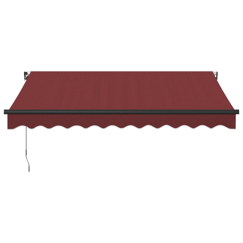 vidaXL Manual Retractable Awning with LEDs Burgundy 300x250 cm