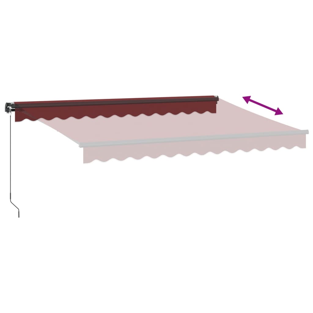 vidaXL Manual Retractable Awning Burgundy 350x250 cm