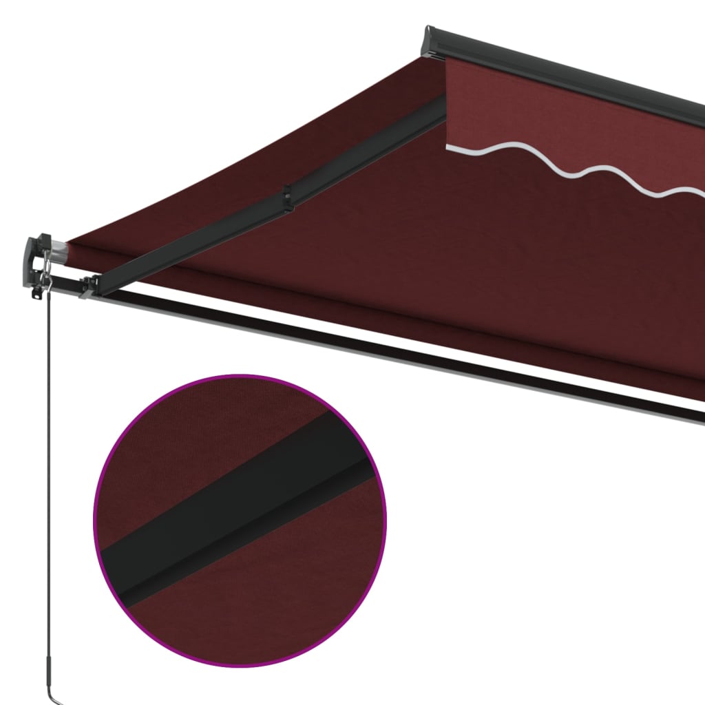 vidaXL Manual Retractable Awning Burgundy 350x250 cm