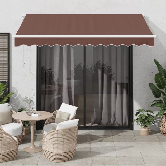 vidaXL Manual Retractable Awning Brown 300x250 cm