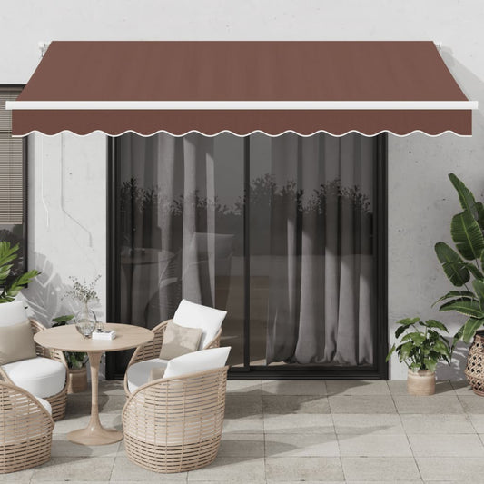 vidaXL Manual Retractable Awning Brown 350x250 cm