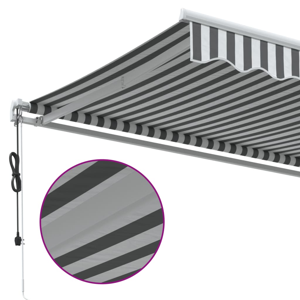 vidaXL Automatic Retractable Awning Anthracite&White 300x250 cm