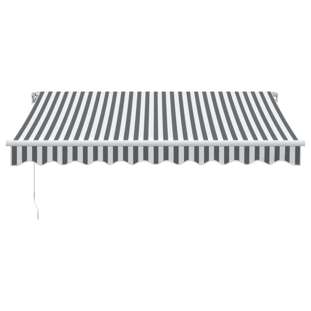 vidaXL Manual Retractable Awning with LED Anthracite&White 300x250 cm