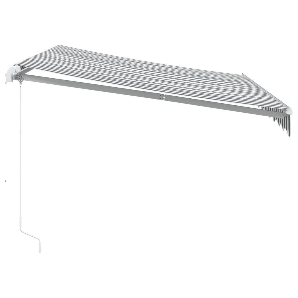 vidaXL Manual Retractable Awning with LED Anthracite&White 300x250 cm