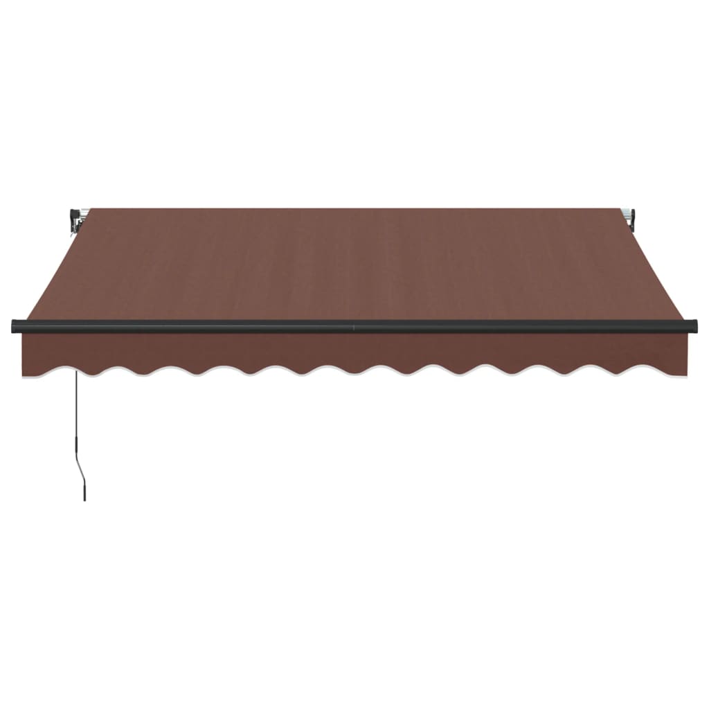 vidaXL Manual Retractable Awning with LED Brown 300x250 cm