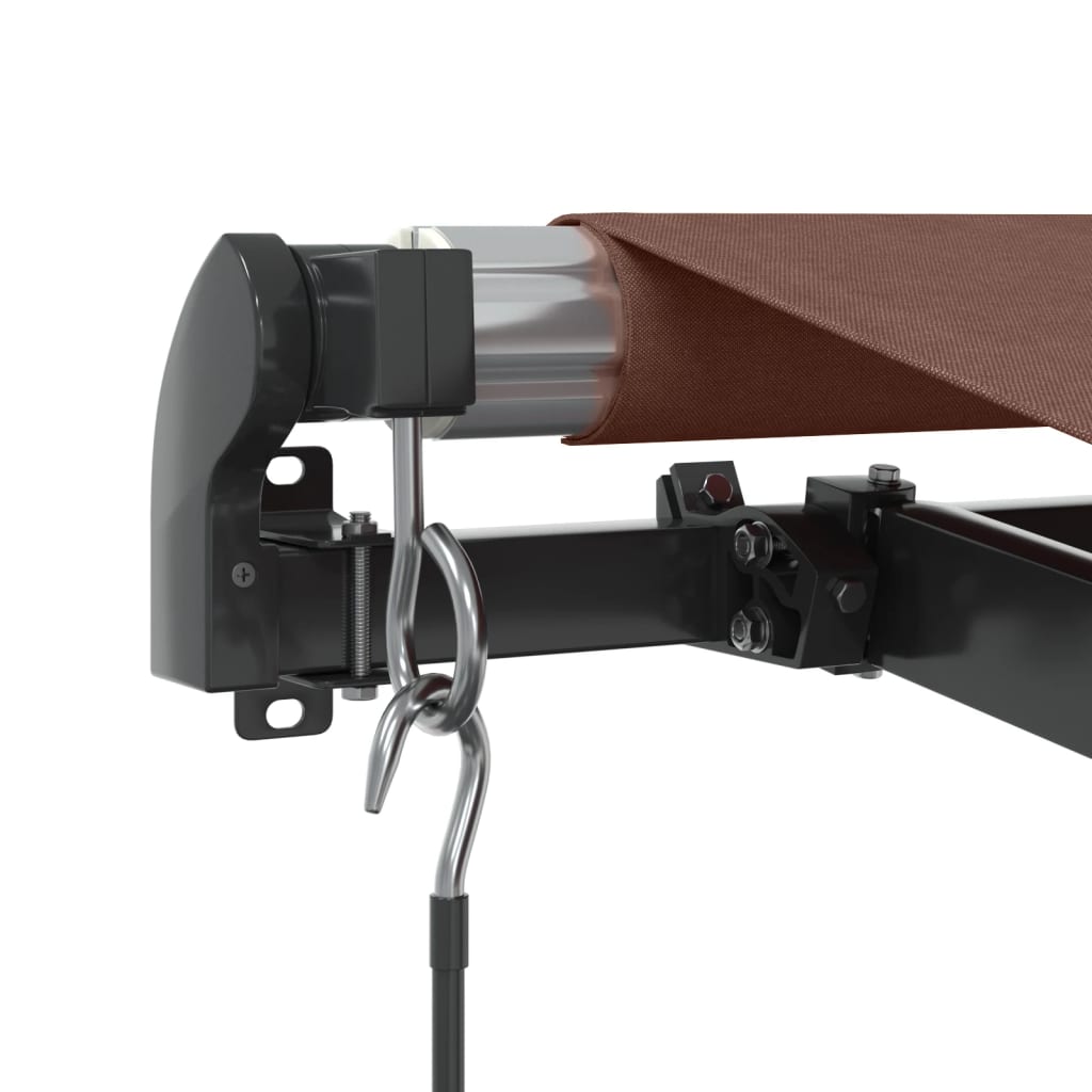 vidaXL Manual Retractable Awning with LED Brown 300x250 cm