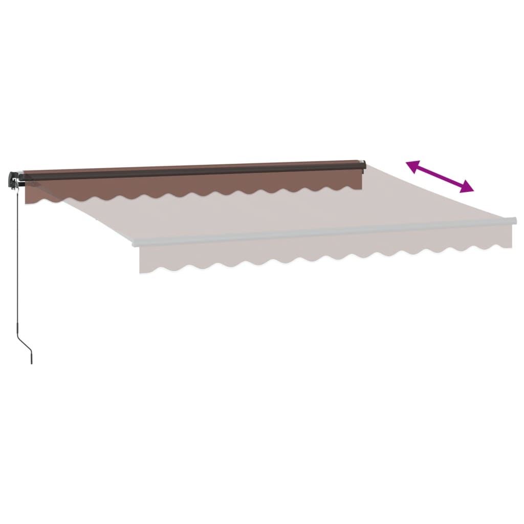 vidaXL Manual Retractable Awning Brown 350x250 cm