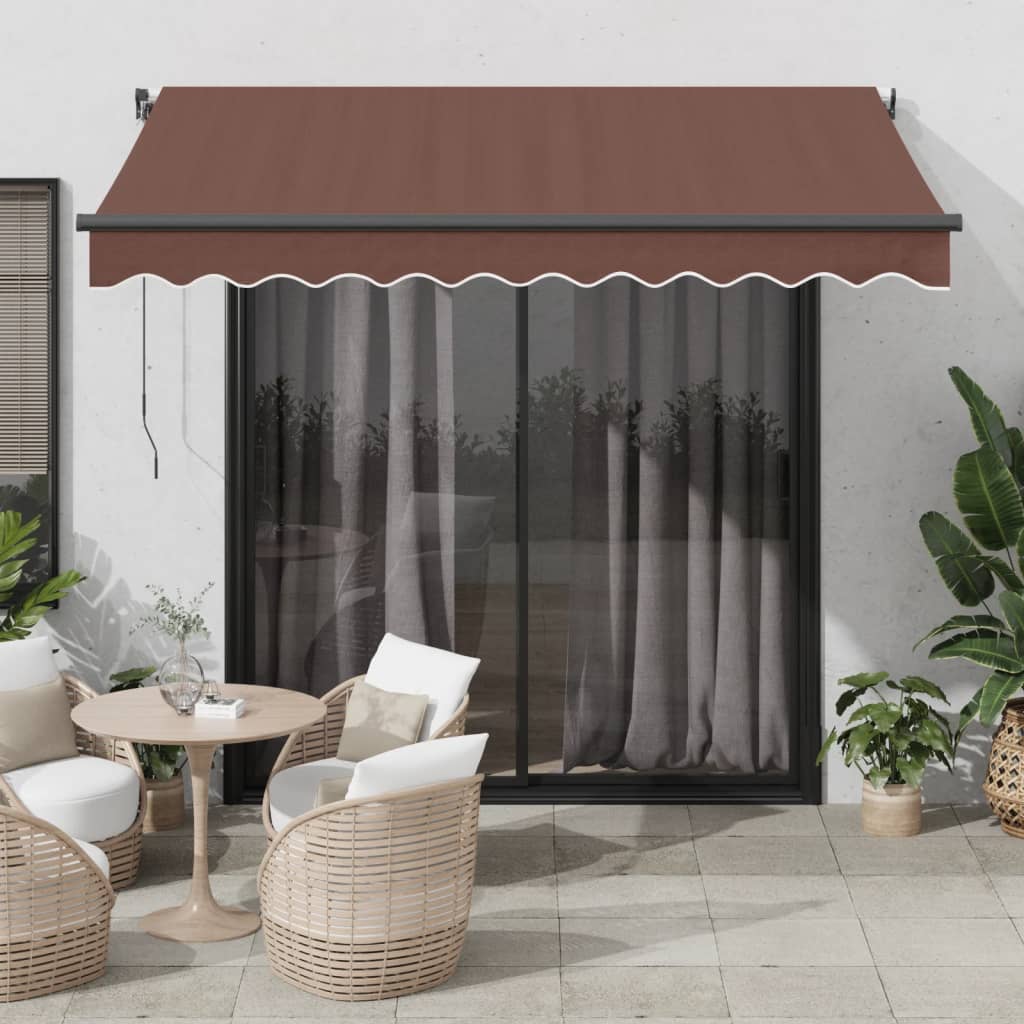 vidaXL Manual Retractable Awning Brown 300x250 cm