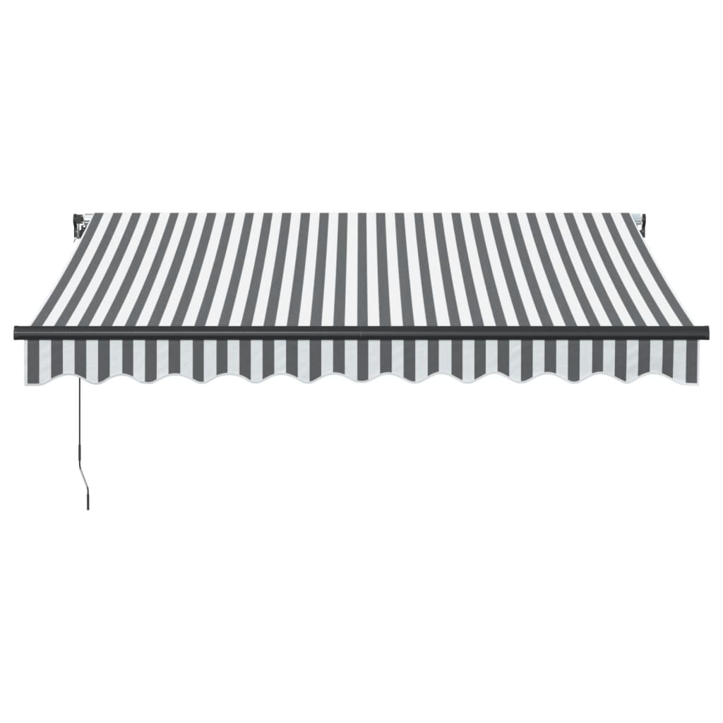 vidaXL Manual Retractable Awning Anthracite&White 300x250 cm