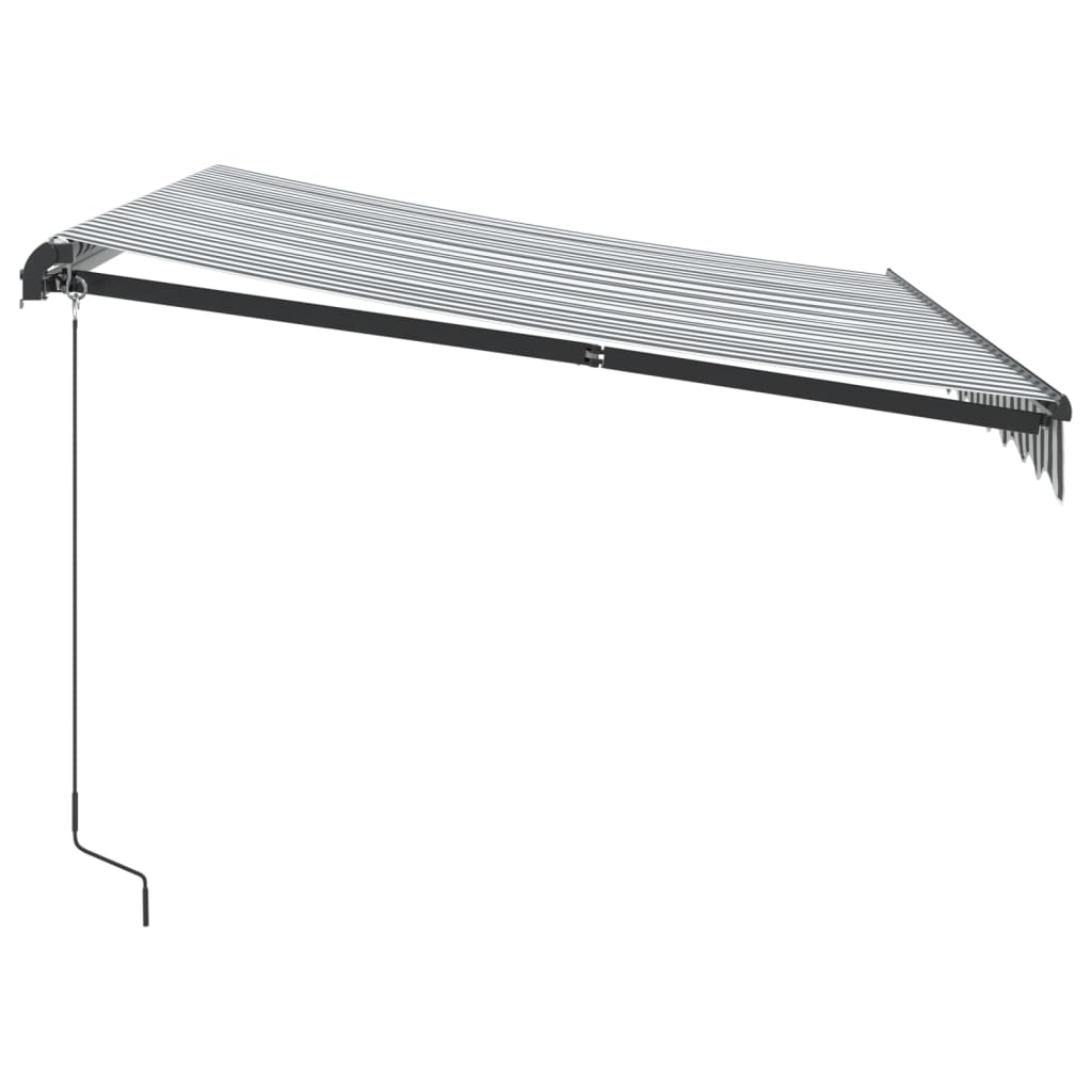 vidaXL Manual Retractable Awning Anthracite&White 300x250 cm