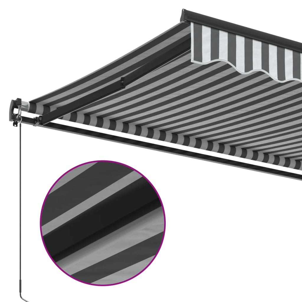 vidaXL Manual Retractable Awning Anthracite&White 300x250 cm