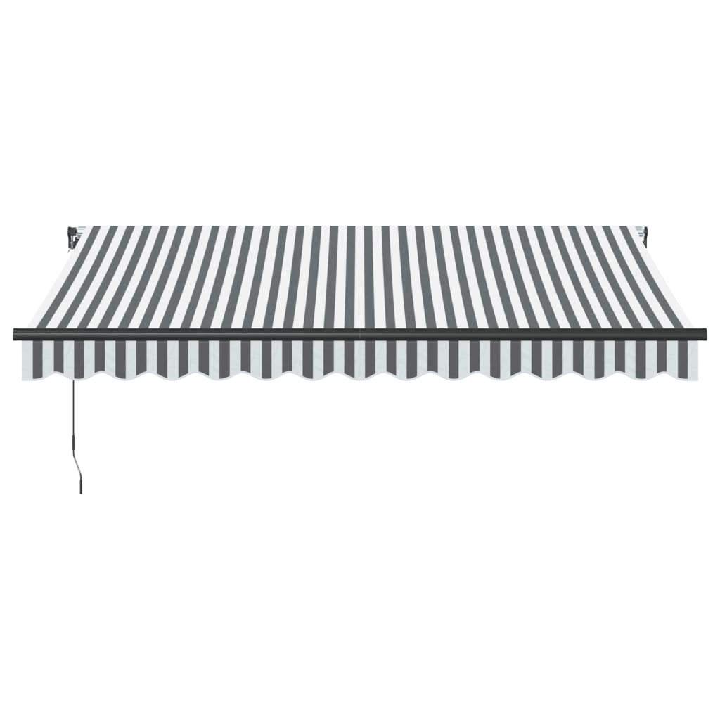 vidaXL Manual Retractable Awning Anthracite&White 350x250 cm