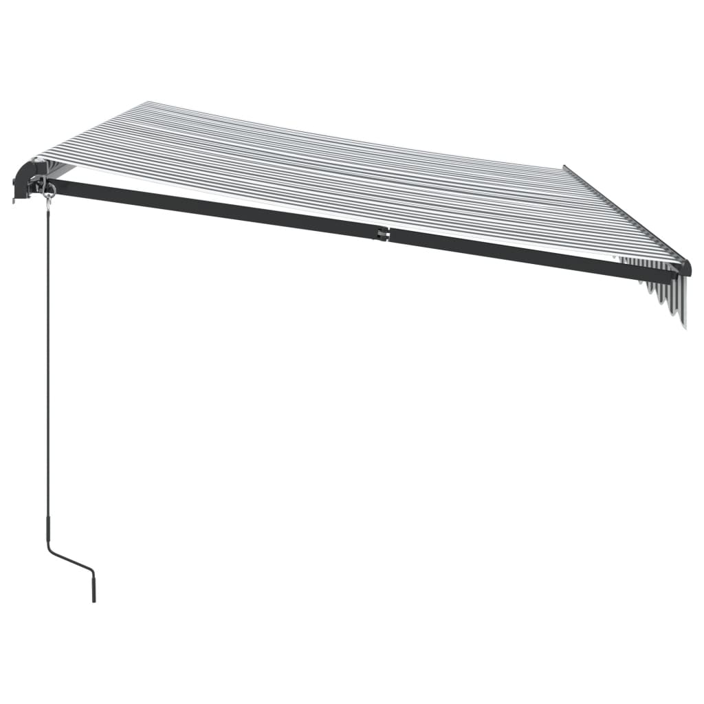 vidaXL Manual Retractable Awning Anthracite&White 350x250 cm