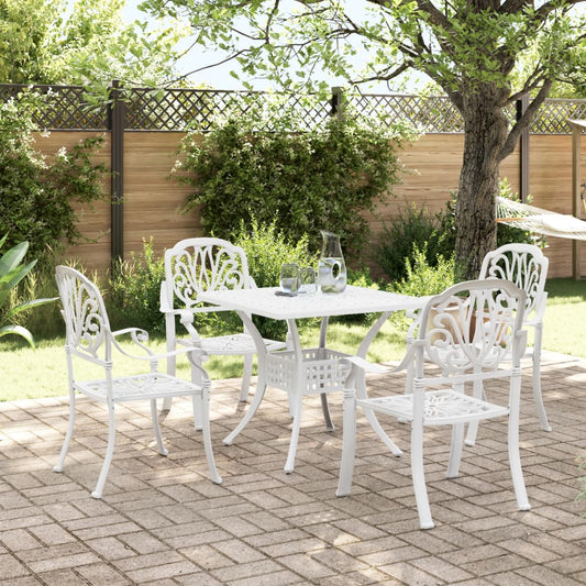 5-piece-garden-dining-set-white-cast-aluminium-932589 At Willow and Wine!