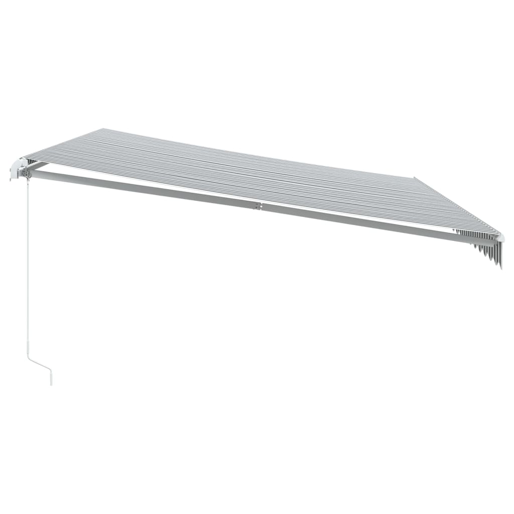 vidaXL Manual Retractable Awning Anthracite&White 500x300 cm