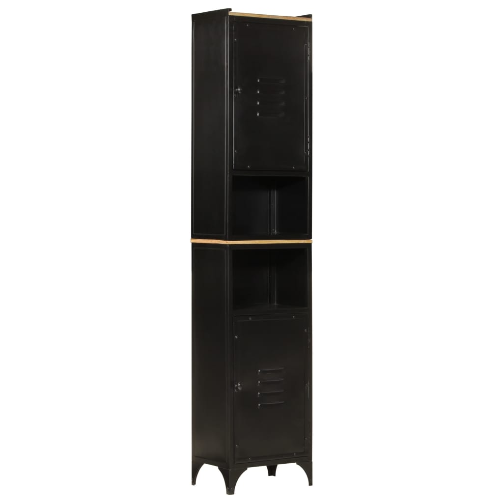 vidaXL Bathroom Cabinet 40x27x180 cm Iron and Solid Wood Mango at Willow and Wine!