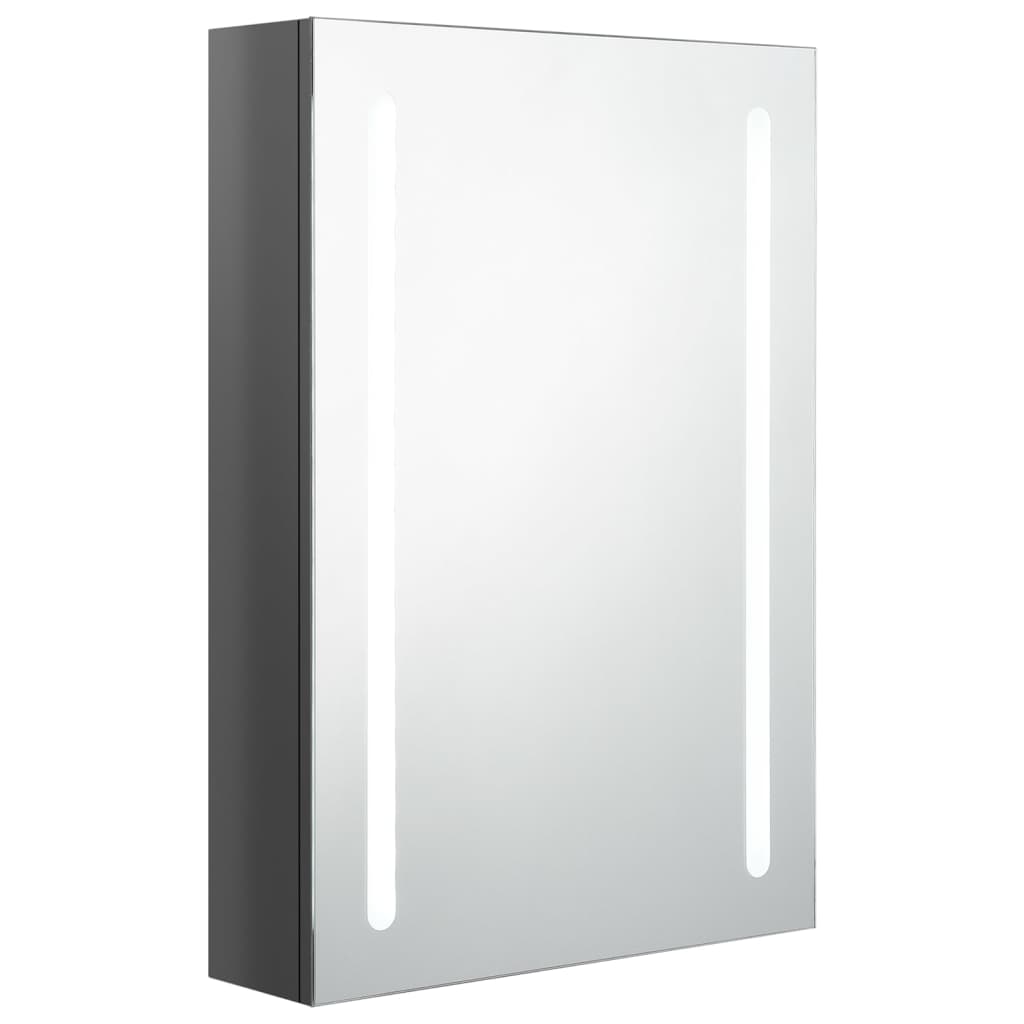 vidaXL LED Bathroom Mirror Cabinet Shining Grey 50x13x70 cm