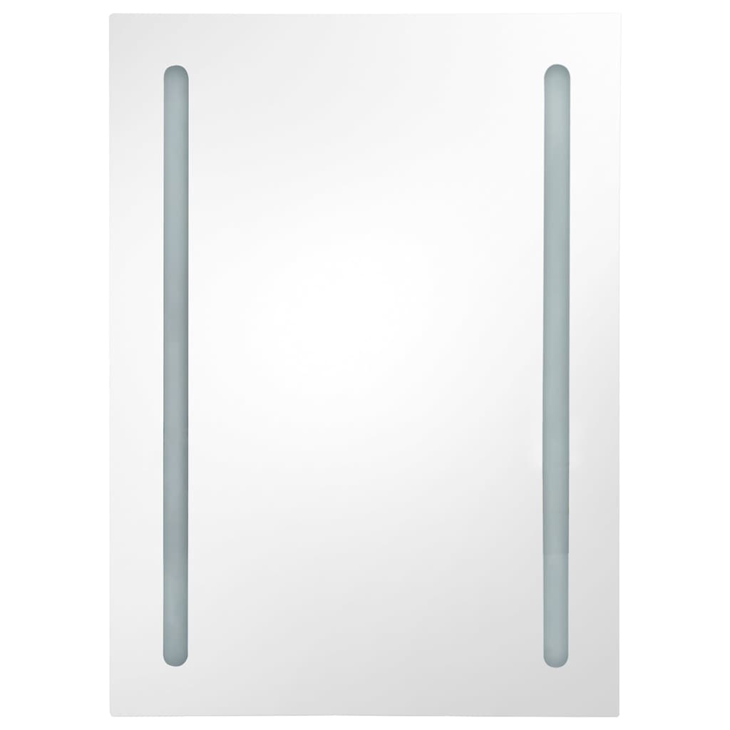 vidaXL LED Bathroom Mirror Cabinet Shining Grey 50x13x70 cm