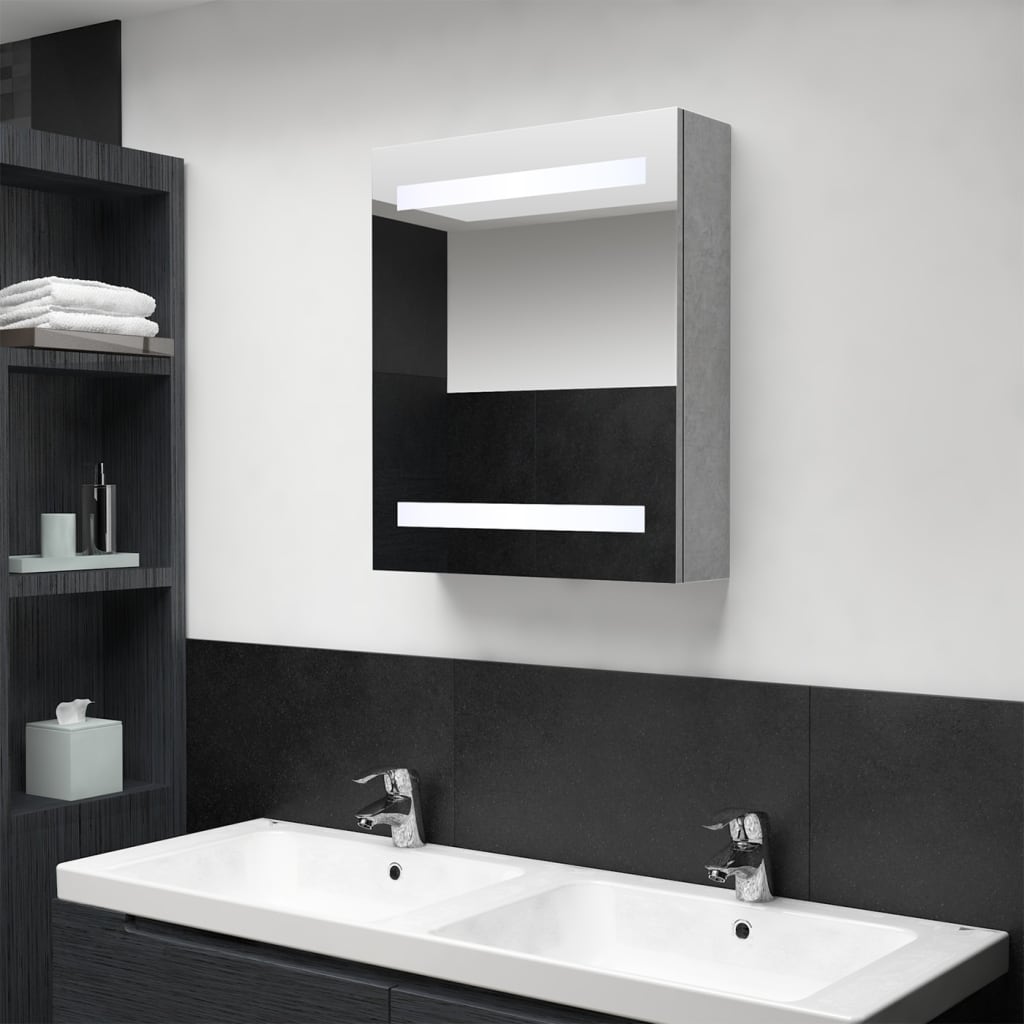 led-bathroom-mirror-cabinet-concrete-grey-50x14x60-cm At Willow and Wine