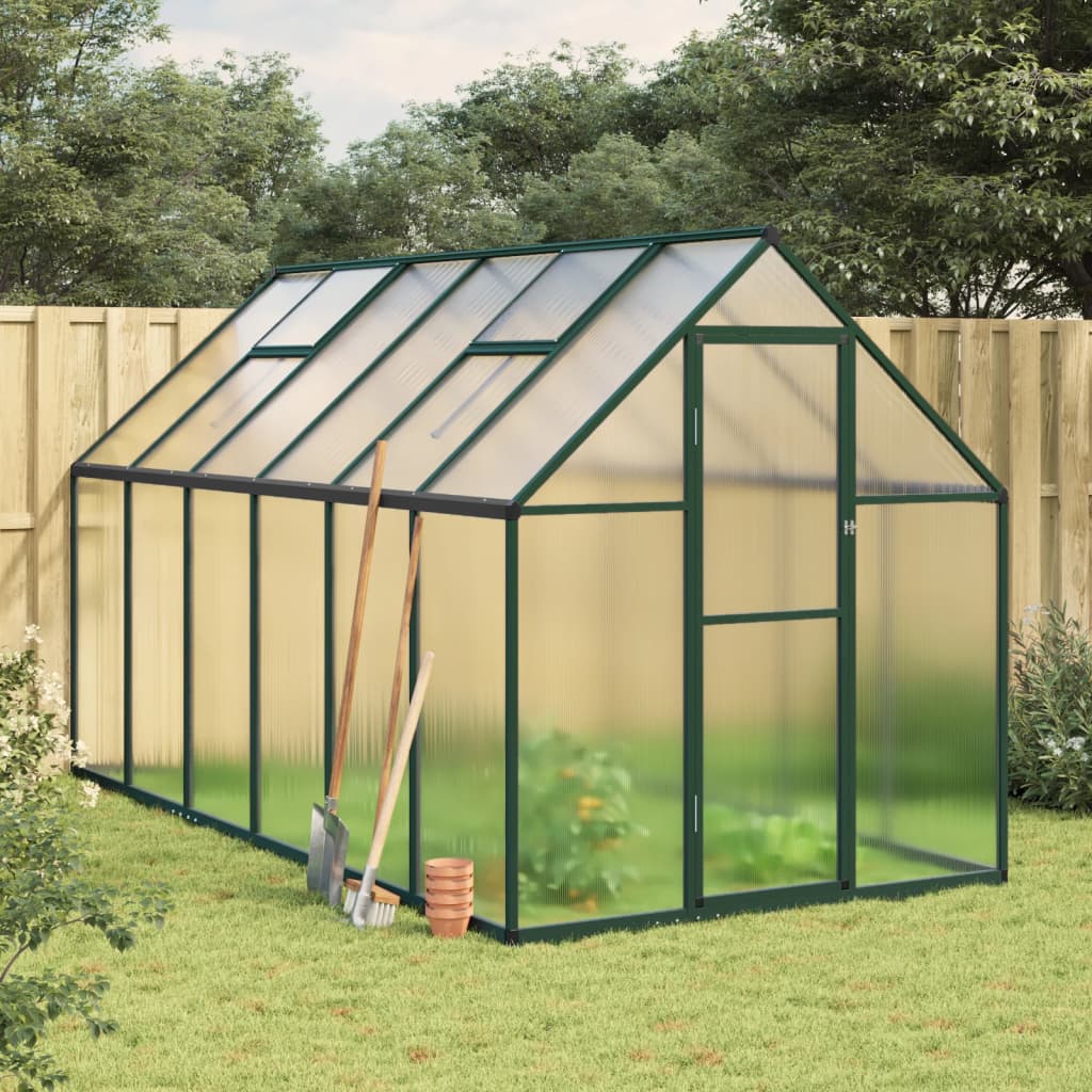 vidaXL Greenhouse with Base Frame Silver 334x169x195 cm Aluminium