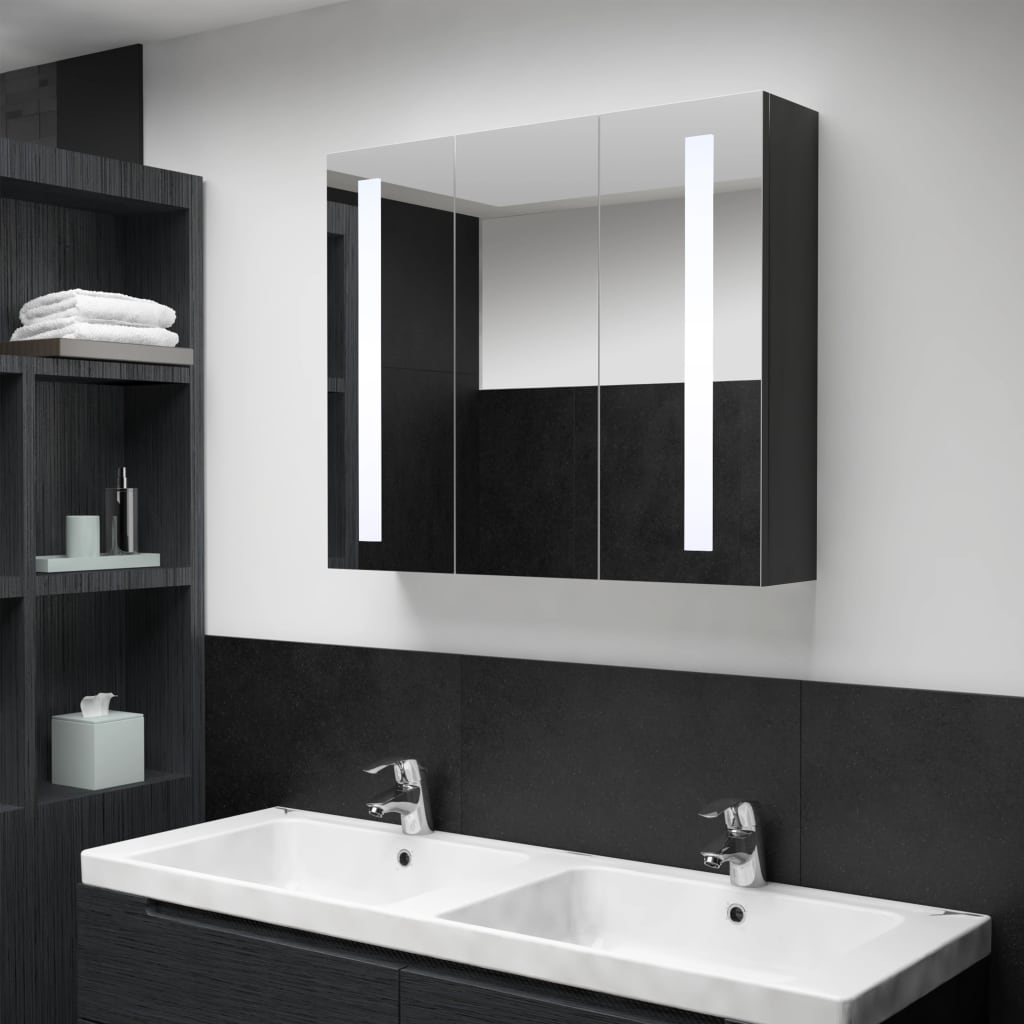 vidaXL LED Bathroom Mirror Cabinet 89x14x62 cm at Willow and Wine!