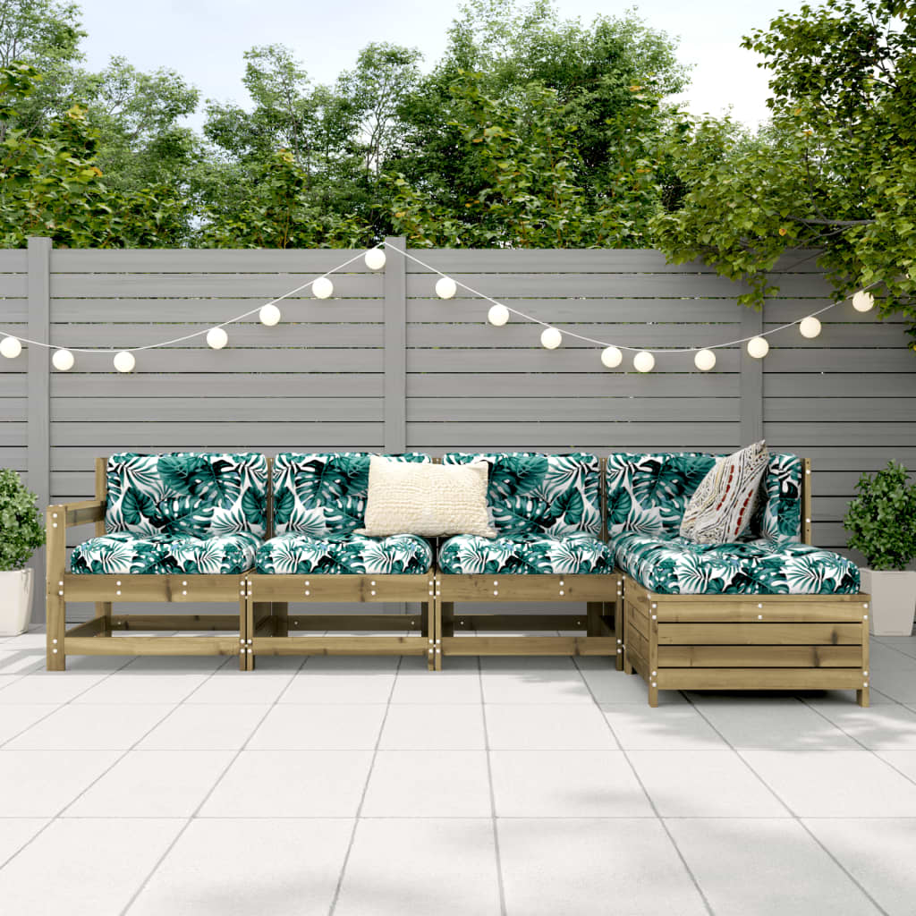 vidaXL 5 Piece Garden Sofa Set Impregnated Wood Pine