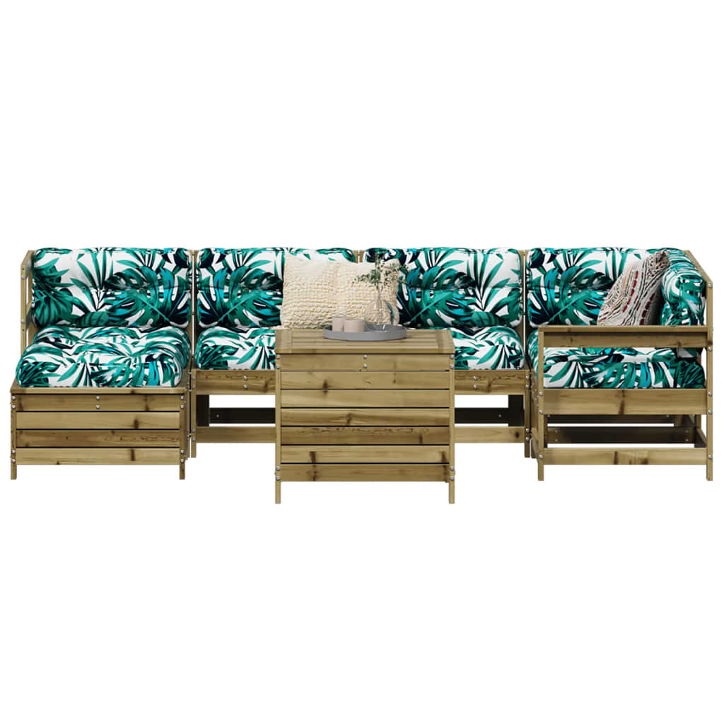 vidaXL 7 Piece Garden Sofa Set Solid Wood Pine