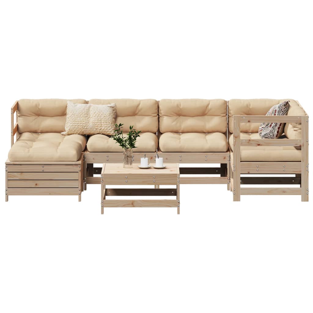 vidaXL 7 Piece Garden Sofa Set Solid Wood Pine at Willow and Wine!