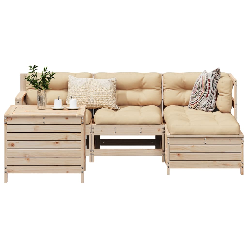 vidaXL 5 Piece Garden Sofa Set Solid Wood Douglas Fir