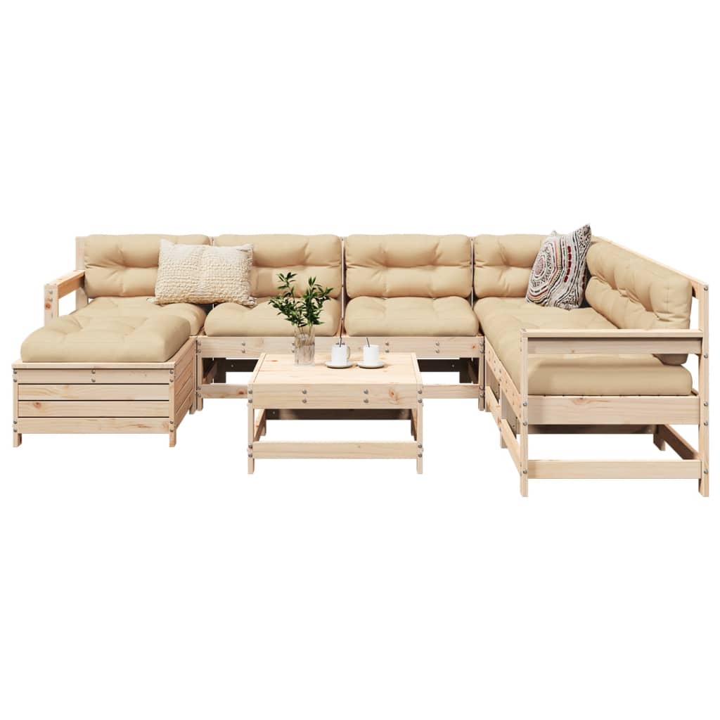 vidaXL 8 Piece Garden Sofa Set Solid Wood Pine