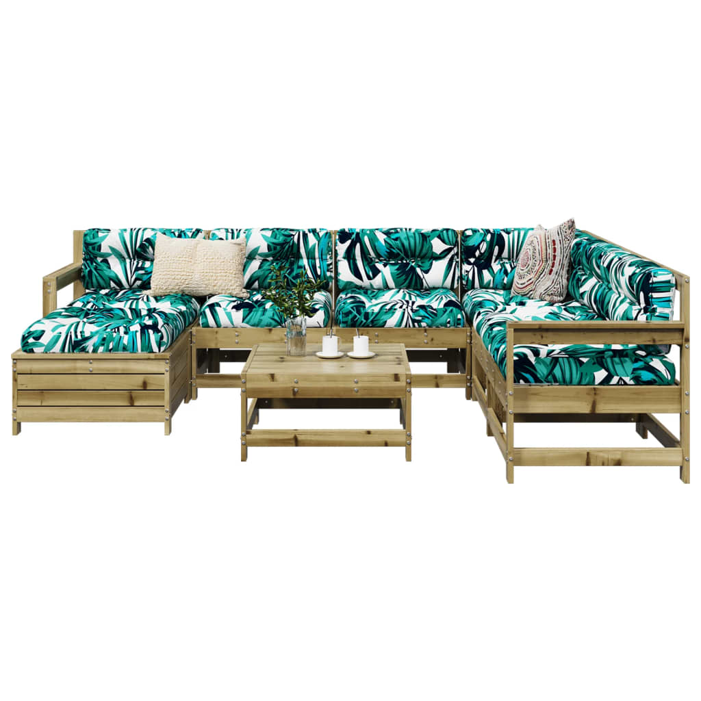 vidaXL 8 Piece Garden Sofa Set Solid Wood Pine