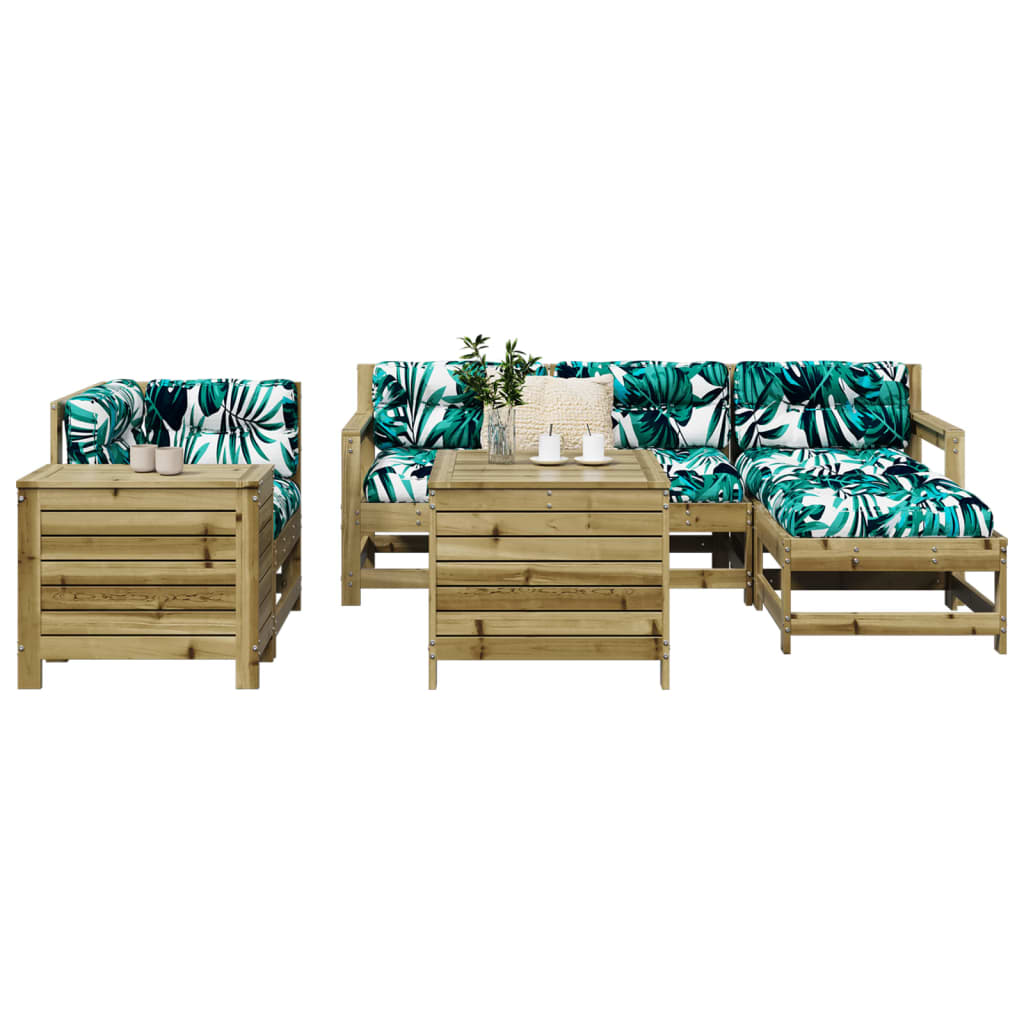 vidaXL 7 Piece Garden Sofa Set White Solid Wood Pine